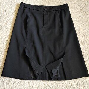 NWOT Pink Tartan Black Virgin Wool Front+Back Vented Slits Skirt (2 US)